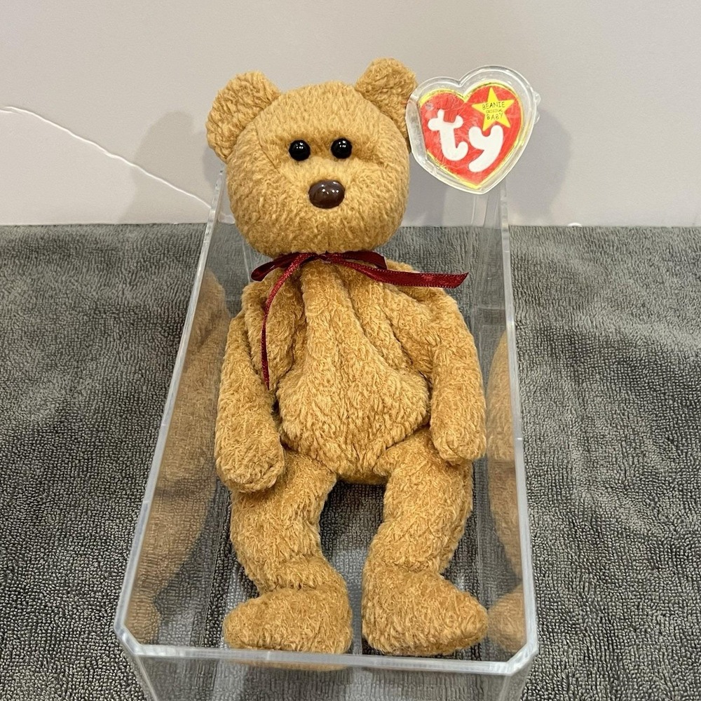 Ty Beanie Babies Curly The Bear - Rare With Errors (style #, No 4052, Oakbrook) - Picture 2 of 12